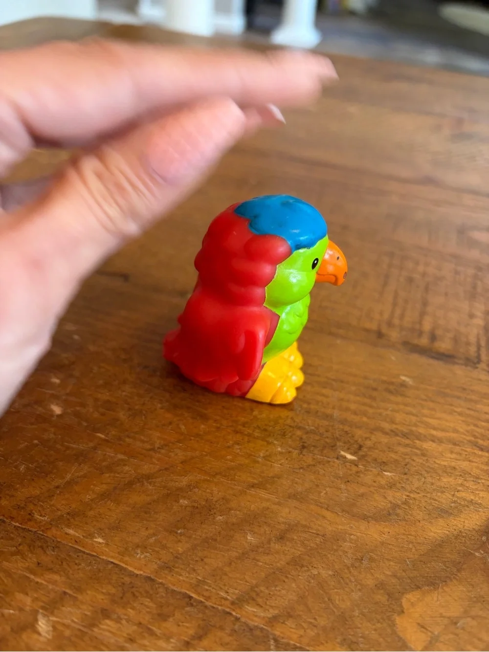 Fisher Price Little People red parrot blue top as is